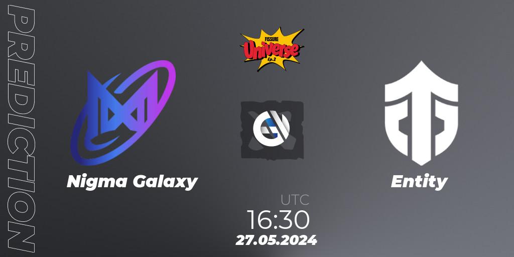 Nigma Galaxy contre Entity : prédiction de match. 27.05.2024 at 16:40. Dota 2, FISSURE Universe: Episode 2