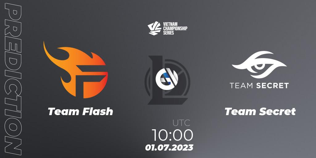 Team Flash contre Team Secret : prédiction de match. 01.07.2023 at 10:00. LoL, VCS Dusk 2023