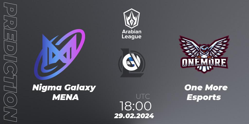 Nigma Galaxy MENA contre One More Esports : prédiction de match. 29.02.24. LoL, Arabian League Spring 2024