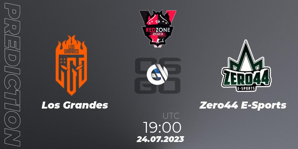 Los Grandes contre Zero44 E-Sports : prédiction de match. 24.07.2023 at 19:00. Counter-Strike (CS2), RedZone PRO League Season 5