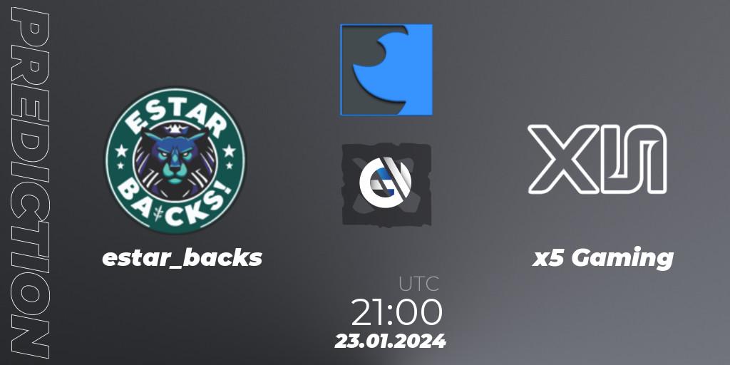 estar_backs contre x5 Gaming : prédiction de match. 23.01.24. Dota 2, FastInvitational DotaPRO Season 2