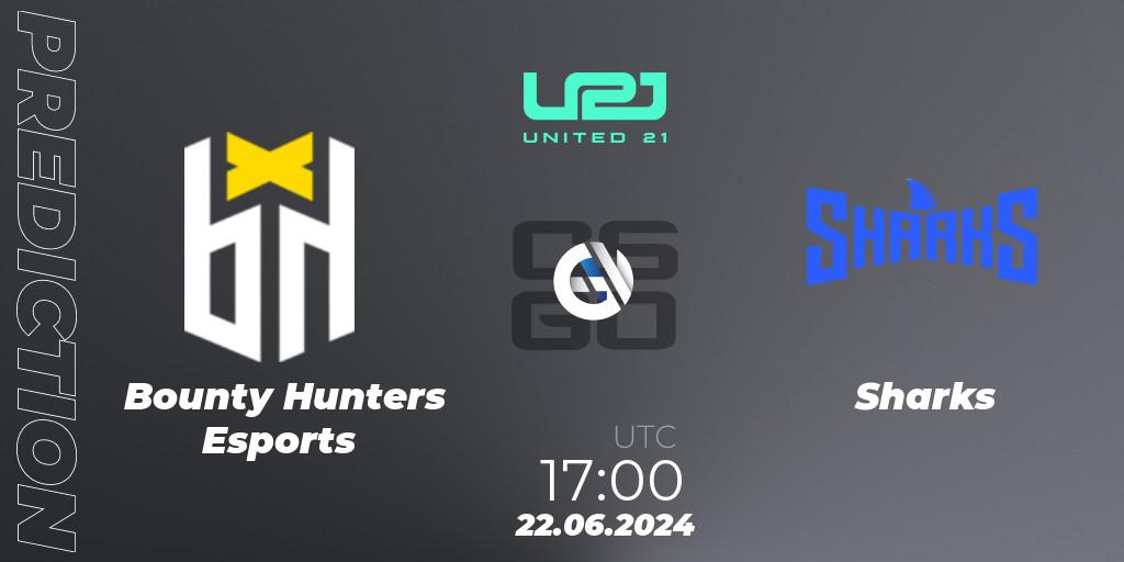 Bounty Hunters Esports contre Sharks : prédiction de match. 20.06.2024 at 20:30. Counter-Strike (CS2), United21 South America Season 1