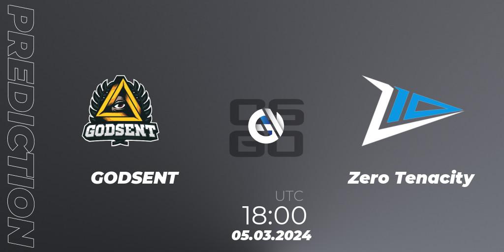 GODSENT contre Zero Tenacity : prédiction de match. 06.03.24. CS2 (CS:GO), ESEA Season 48: Advanced Division - Europe