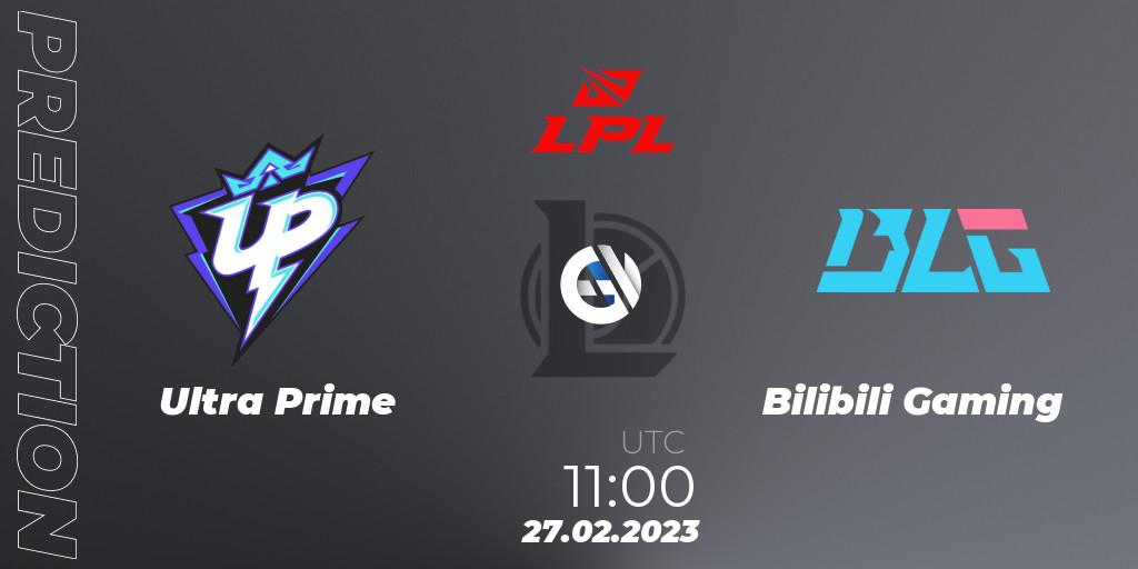 Ultra Prime contre Bilibili Gaming : prédiction de match. 27.02.2023 at 12:15. LoL, LPL Spring 2023 - Group Stage