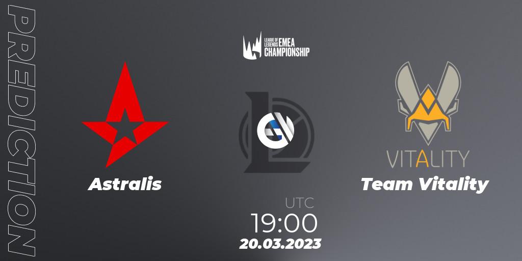 Astralis contre Team Vitality : prédiction de match. 20.03.2023 at 19:00. LoL, LEC Spring 2023 - Regular Season