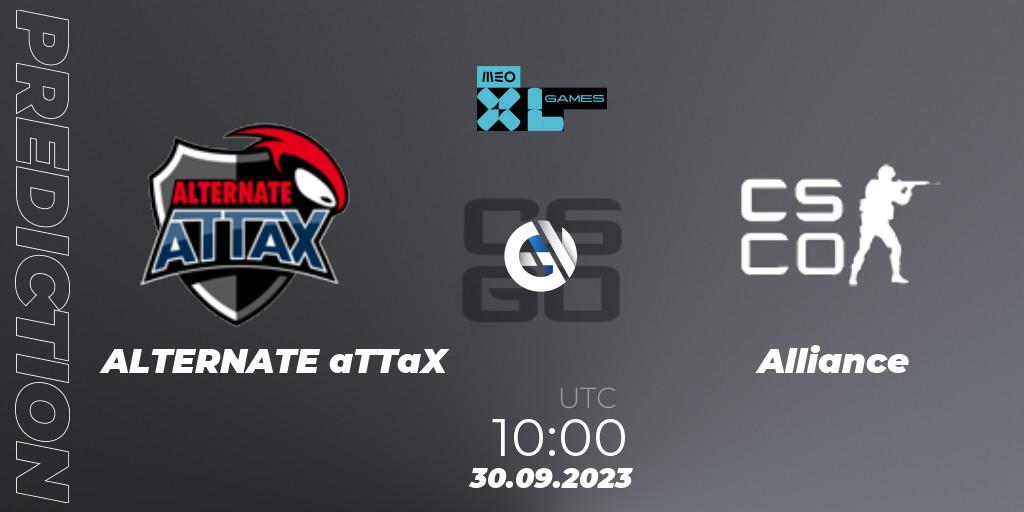 ALTERNATE aTTaX contre Alliance : prédiction de match. 30.09.2023 at 10:00. Counter-Strike (CS2), XL Games 2023