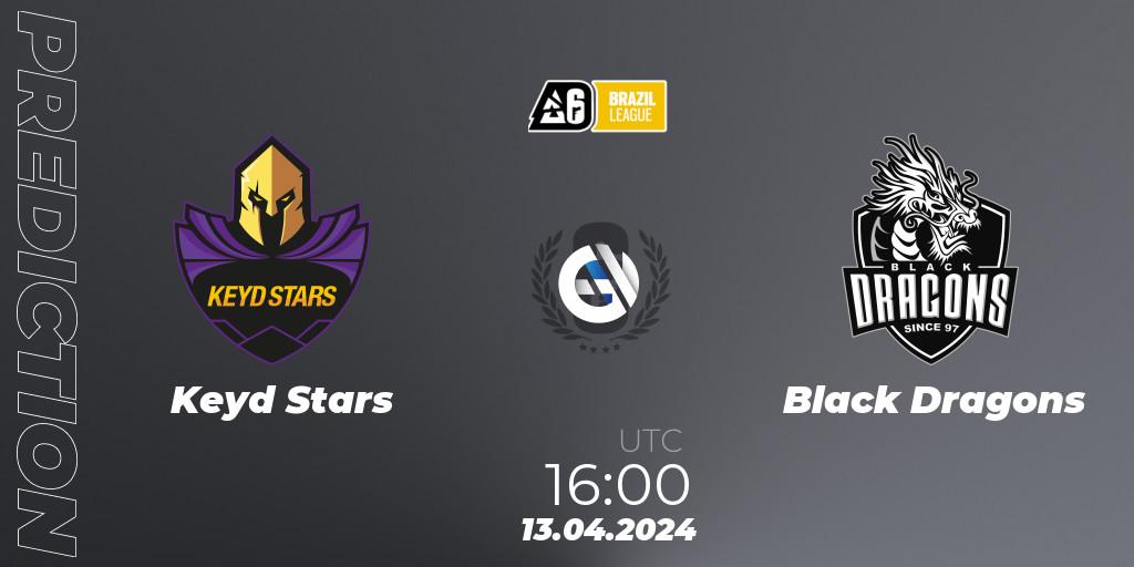 Keyd Stars contre Black Dragons : prédiction de match. 14.04.2024 at 13:00. Rainbow Six, Brazil League 2024 - Stage 1