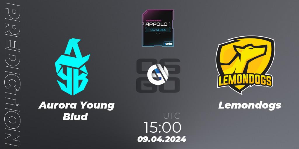Aurora Young Blud contre Lemondogs : prédiction de match. 09.04.2024 at 15:30. Counter-Strike (CS2), Appolo1 Series: Phase 1