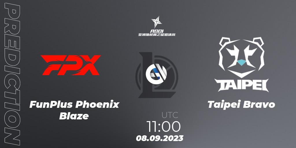 FunPlus Phoenix Blaze contre Taipei Bravo : prédiction de match. 08.09.2023 at 11:00. LoL, Asia Star Challengers Invitational 2023