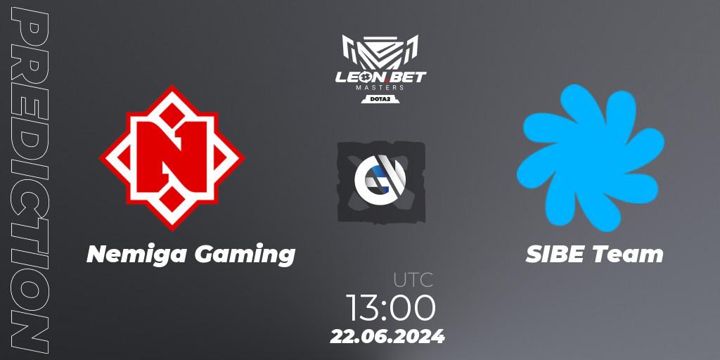 Nemiga Gaming contre SIBE Team : prédiction de match. 22.06.2024 at 13:30. Dota 2, Leon Masters #1