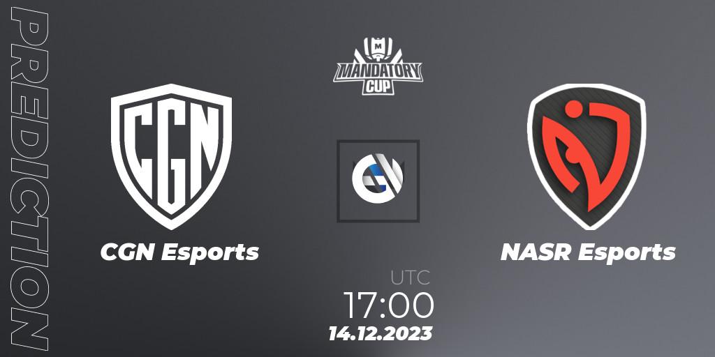 CGN Esports contre NASR Esports : prédiction de match. 14.12.23. VALORANT, Mandatory Cup #3