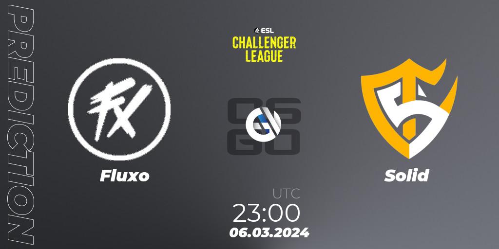 Fluxo contre Solid : prédiction de match. 06.03.2024 at 23:00. Counter-Strike (CS2), ESL Challenger League Season 47: South America