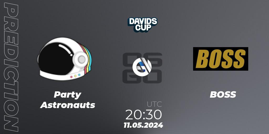 Party Astronauts contre BOSS : prédiction de match. 11.05.2024 at 20:30. Counter-Strike (CS2), David's Cup 2024