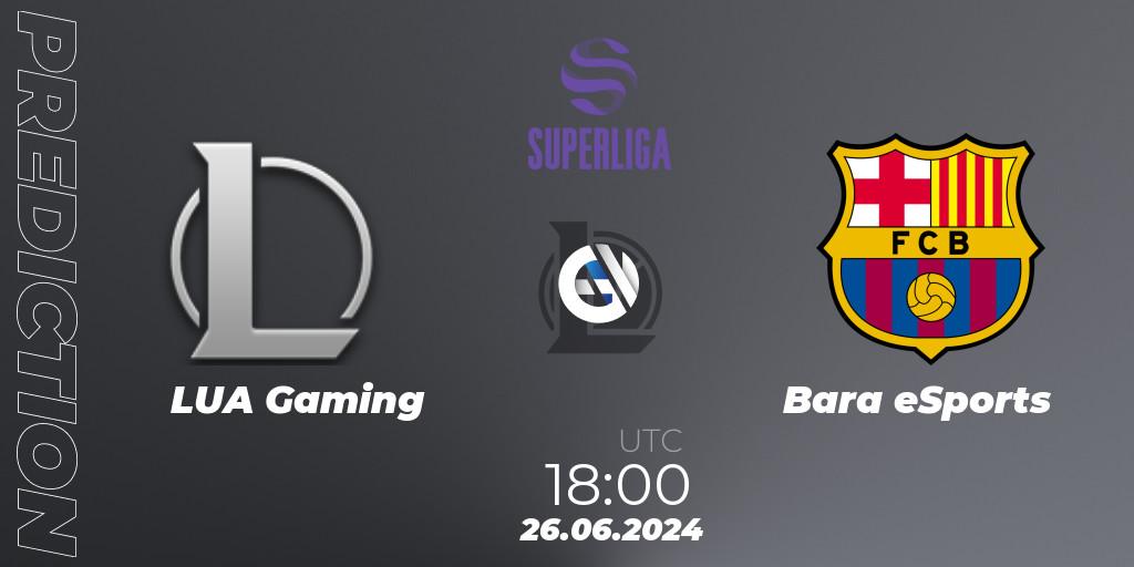LUA Gaming contre Barça eSports : prédiction de match. 26.06.2024 at 18:00. LoL, LVP Superliga Summer 2024