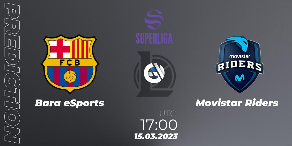 Barça eSports contre Movistar Riders : prédiction de match. 15.03.2023 at 17:00. LoL, LVP Superliga Spring 2023 - Playoffs
