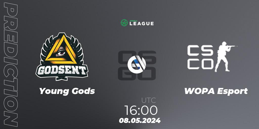 Young Gods contre WOPA Esport : prédiction de match. 08.05.2024 at 16:00. Counter-Strike (CS2), ESEA Season 49: Advanced Division - Europe