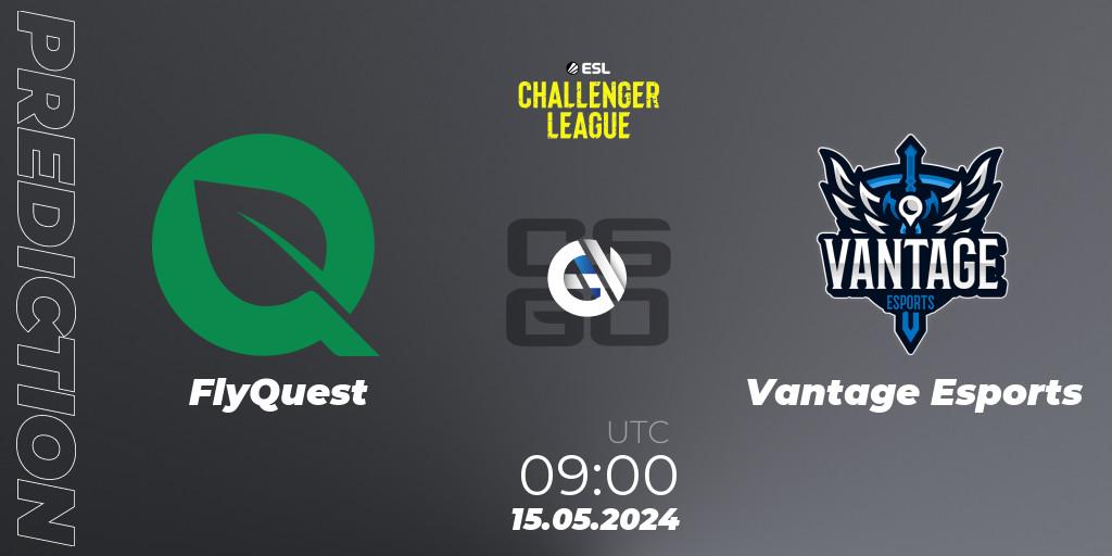 FlyQuest contre Vantage Esports : prédiction de match. 15.05.2024 at 09:00. Counter-Strike (CS2), ESL Challenger League Season 47: Oceania