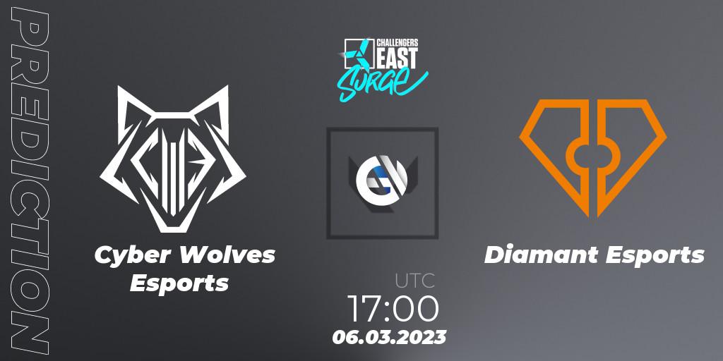 Cyber Wolves Esports contre Diamant Esports : prédiction de match. 06.03.23. VALORANT, VALORANT Challengers 2023 East: Surge Split 1