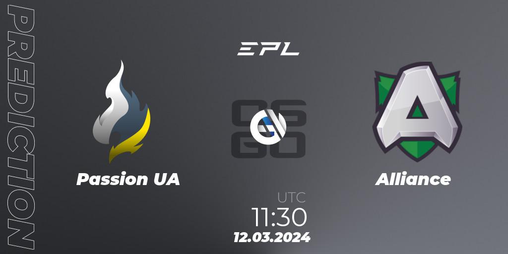 Passion UA contre Alliance : prédiction de match. 12.03.24. CS2 (CS:GO), European Pro League Season 14