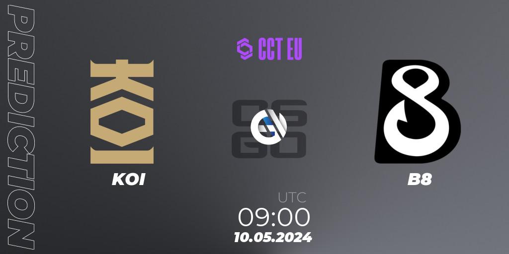 KOI contre B8 : prédiction de match. 09.05.2024 at 09:00. Counter-Strike (CS2), CCT Season 2 Europe Series 2 
