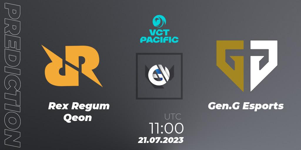 Rex Regum Qeon contre Gen.G Esports : prédiction de match. 21.07.23. VALORANT, VALORANT Champions Tour 2023: Pacific Last Chance Qualifier