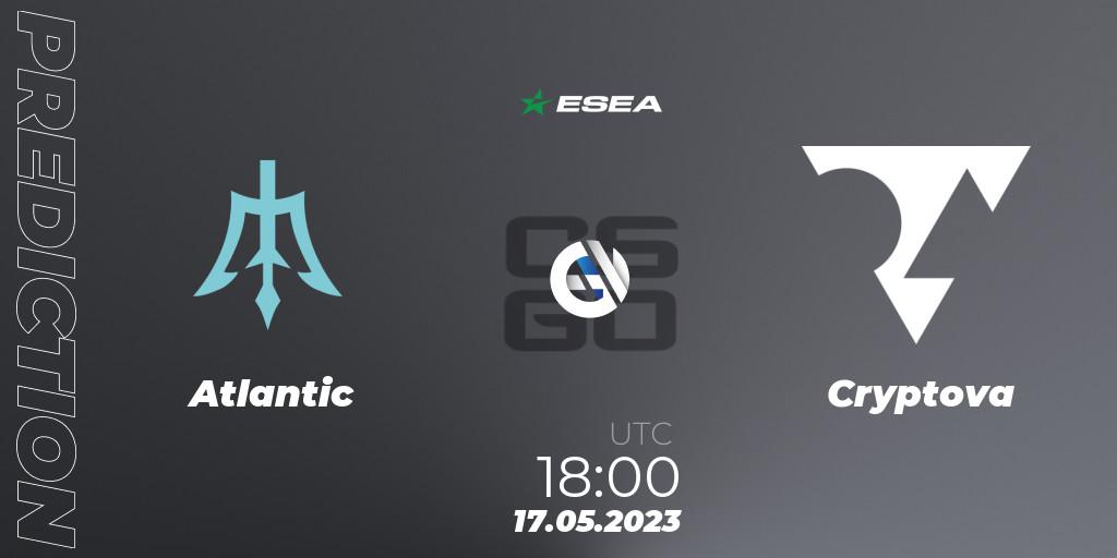 Atlantic contre Cryptova : prédiction de match. 17.05.23. CS2 (CS:GO), ESEA Season 45: Advanced Division - Europe