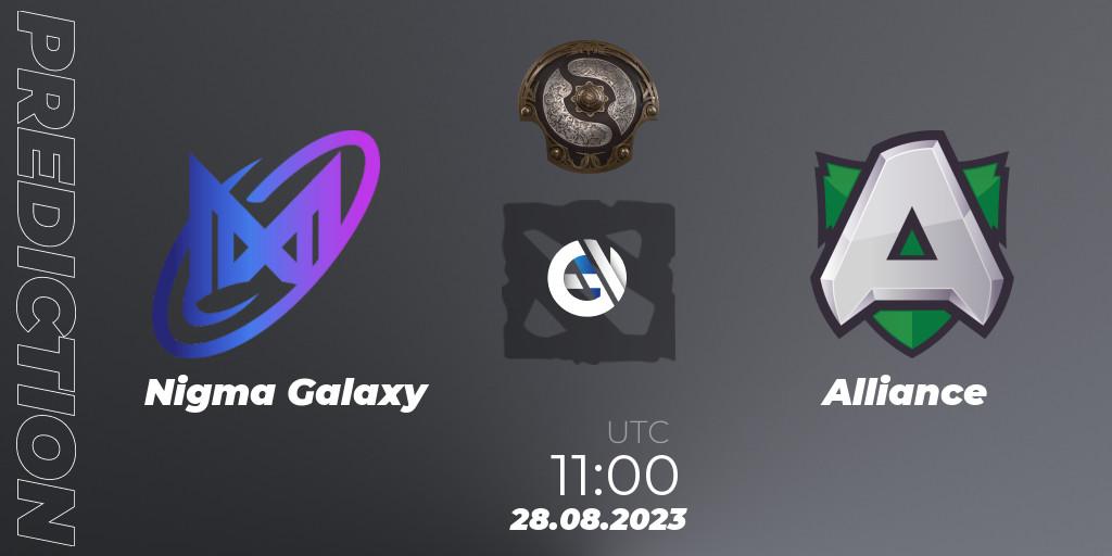 Nigma Galaxy contre Alliance : prédiction de match. 28.08.2023 at 12:00. Dota 2, The International 2023 - Western Europe Qualifier