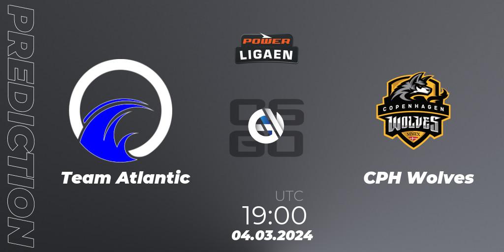 Team Atlantic contre CPH Wolves : prédiction de match. 06.03.2024 at 19:00. Counter-Strike (CS2), Dust2.dk Ligaen Season 25
