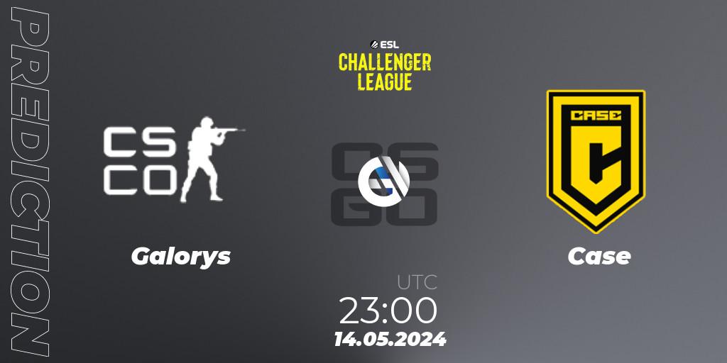 Galorys contre Case : prédiction de match. 14.05.2024 at 23:15. Counter-Strike (CS2), ESL Challenger League Season 47: South America