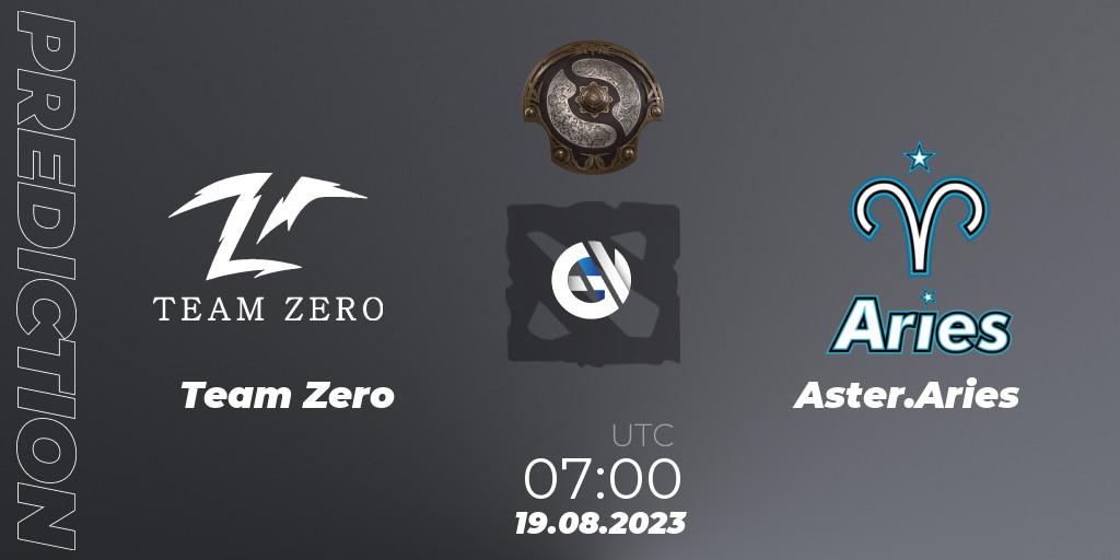 Team Zero contre Aster.Aries : prédiction de match. 19.08.23. Dota 2, The International 2023 - China Qualifier