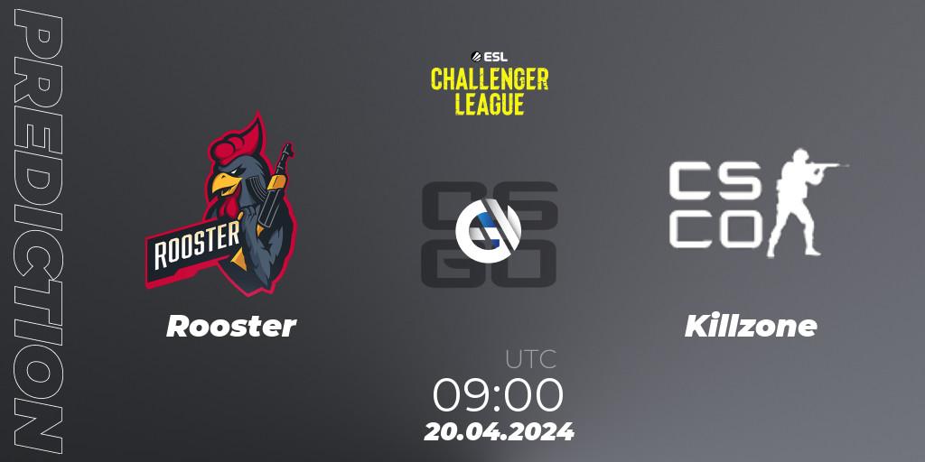 Rooster contre Killzone : prédiction de match. 08.05.2024 at 09:00. Counter-Strike (CS2), ESL Challenger League Season 47: Oceania