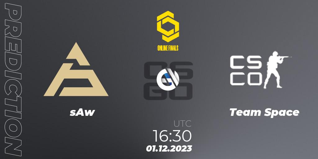 sAw contre Team Space : prédiction de match. 01.12.23. CS2 (CS:GO), CCT Online Finals #5