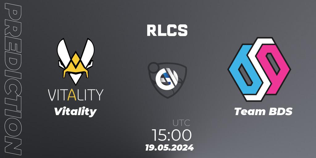Vitality contre Team BDS : prédiction de match. 19.05.2024 at 15:00. Rocket League, RLCS 2024 - Major 2: EU Open Qualifier 5