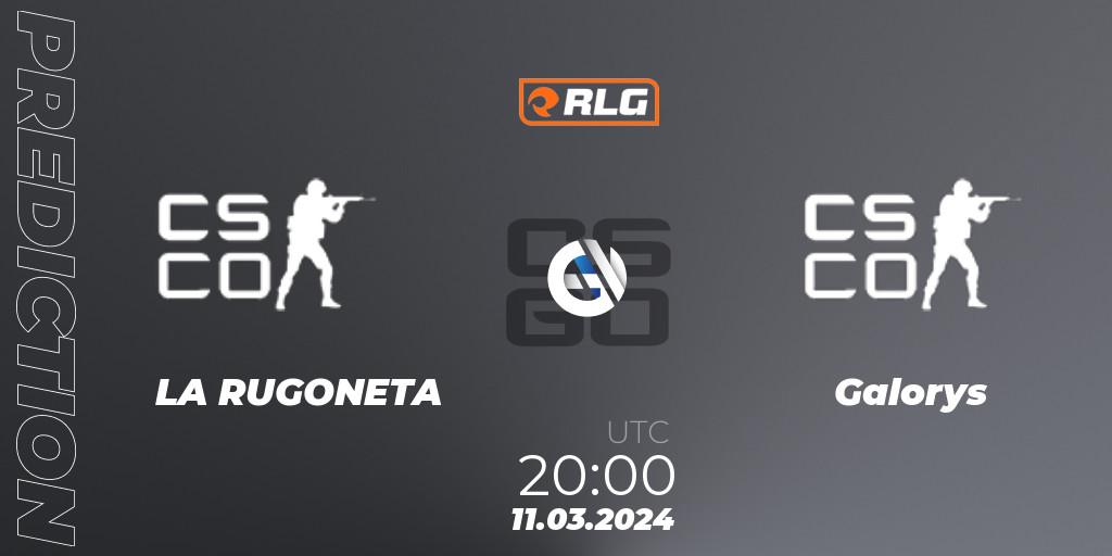 LA RUGONETA contre Galorys : prédiction de match. 11.03.2024 at 20:00. Counter-Strike (CS2), RES Latin American Series #2