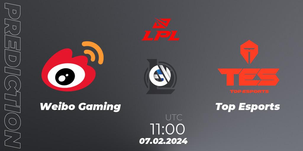 Weibo Gaming contre Top Esports : prédiction de match. 07.02.2024 at 12:30. LoL, LPL Spring 2024 - Group Stage