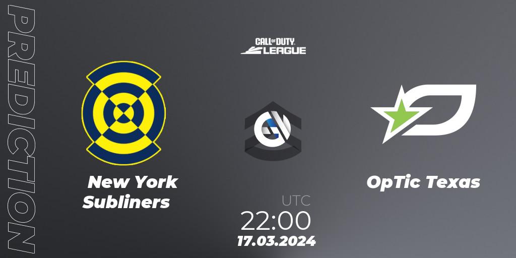 New York Subliners contre OpTic Texas : prédiction de match. 17.03.24. Call of Duty, Call of Duty League 2024: Stage 2 Major Qualifiers
