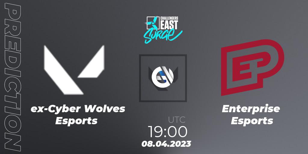ex-Cyber Wolves Esports contre Enterprise Esports : prédiction de match. 08.04.2023 at 19:10. VALORANT, VALORANT Challengers East: Surge - Split 2 - Regular Season