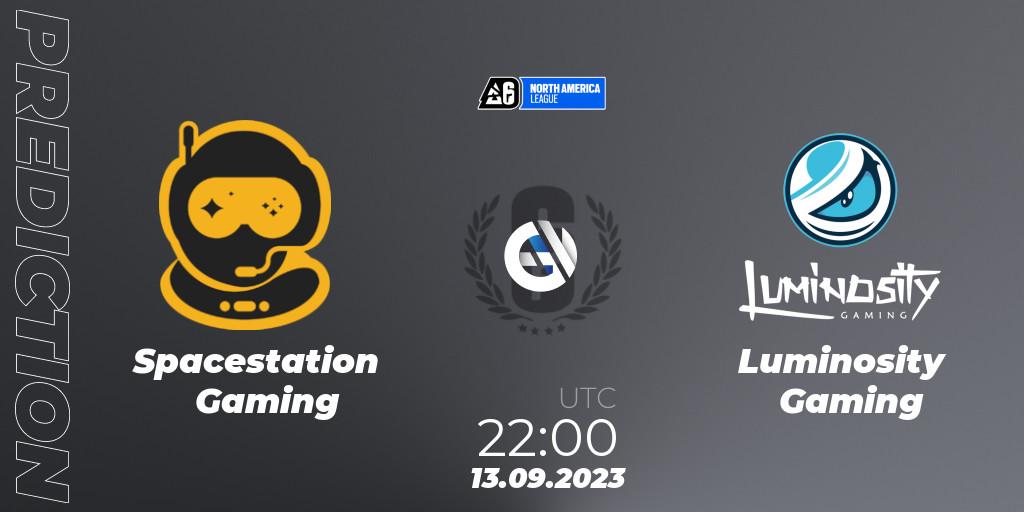 Spacestation Gaming contre Luminosity Gaming : prédiction de match. 13.09.23. Rainbow Six, North America League 2023 - Stage 2