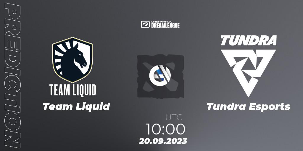 Team Liquid contre Tundra Esports : prédiction de match. 20.09.23. Dota 2, DreamLeague Season 21