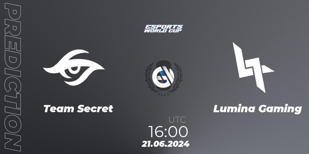 Team Secret contre Lumina Gaming : prédiction de match. 21.06.2024 at 16:00. Rainbow Six, Esports World Cup 2024: Europe OQ