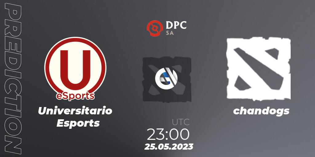 Universitario Esports contre chandogs : prédiction de match. 25.05.2023 at 23:00. Dota 2, DPC 2023 Tour 3: SA Closed Qualifier