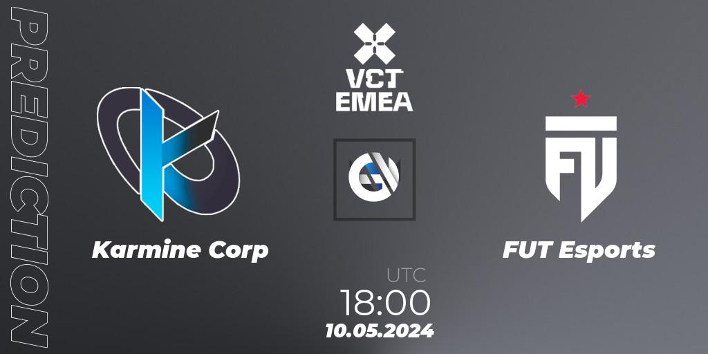 Karmine Corp contre FUT Esports : prédiction de match. 10.05.2024 at 17:40. VALORANT, VCT 2024: EMEA Stage 1