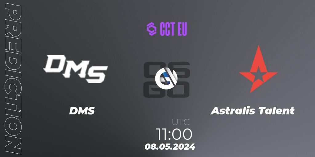 DMS contre Astralis Talent : prédiction de match. 08.05.2024 at 11:00. Counter-Strike (CS2), CCT Season 2 European Series #3 Play-In