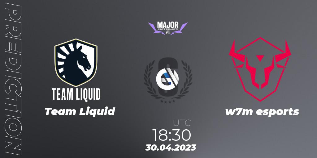 Team Liquid contre w7m esports : prédiction de match. 30.04.2023 at 17:45. Rainbow Six, BLAST R6 Major Copenhagen 2023