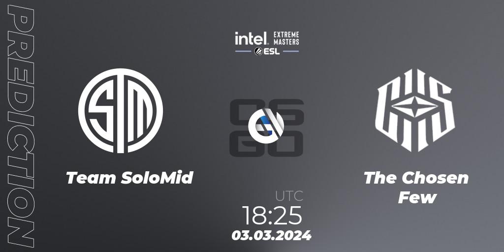 Team SoloMid contre The Chosen Few : prédiction de match. 03.03.24. CS2 (CS:GO), Intel Extreme Masters Dallas 2024: European Open Qualifier #1