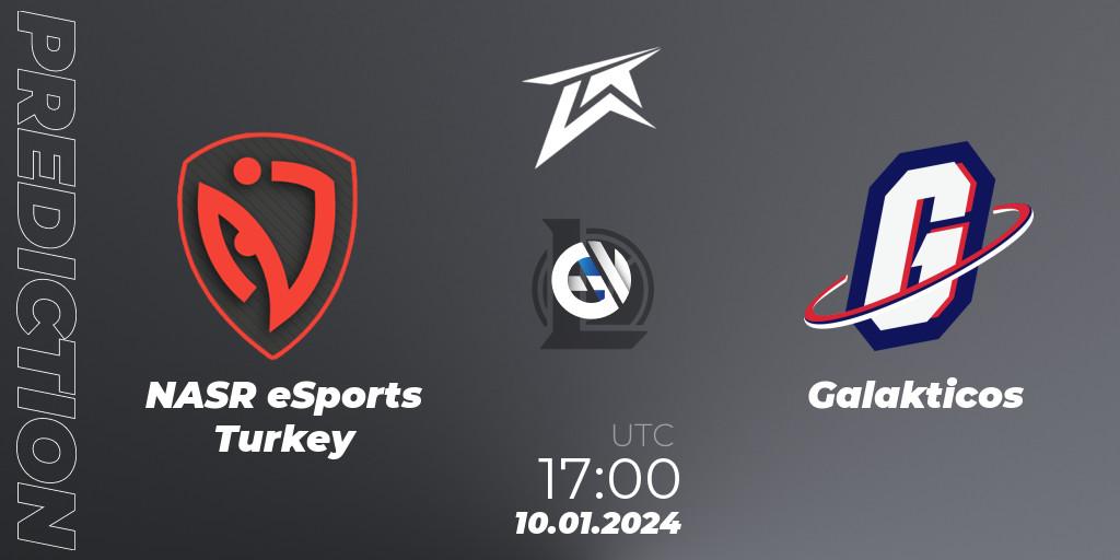 NASR eSports Turkey contre Galakticos : prédiction de match. 10.01.2024 at 17:00. LoL, TCL 2024 Season Cup