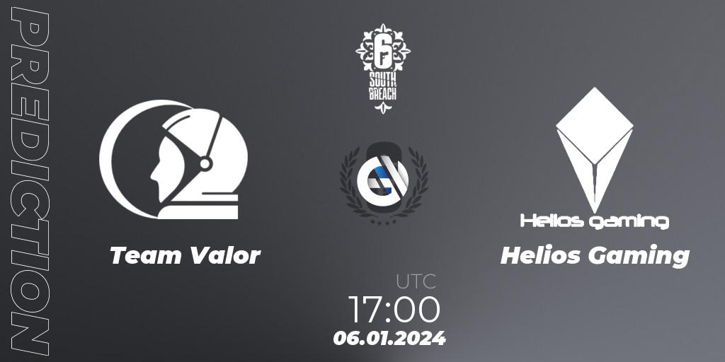 Team Valor contre Helios Gaming : prédiction de match. 06.01.2024 at 17:00. Rainbow Six, R6 South Breach