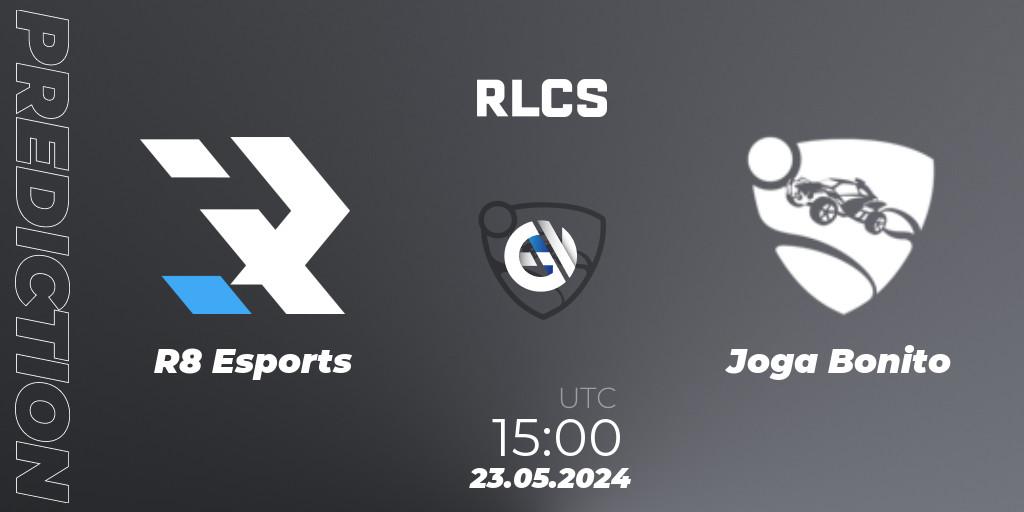 R8 Esports contre Joga Bonito : prédiction de match. 23.05.2024 at 15:00. Rocket League, RLCS 2024 - Major 2: MENA Open Qualifier 6