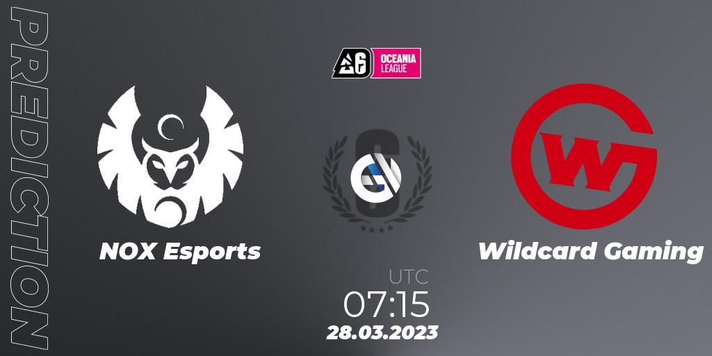 NOX Esports contre Wildcard Gaming : prédiction de match. 28.03.23. Rainbow Six, Oceania League 2023 - Stage 1