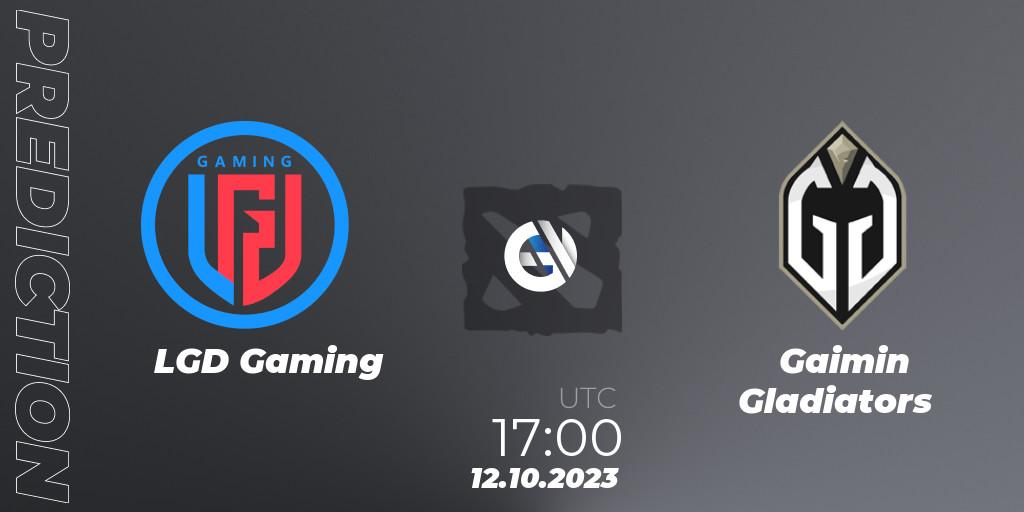 LGD Gaming contre Gaimin Gladiators : prédiction de match. 12.10.23. Dota 2, The International 2023 - Group Stage
